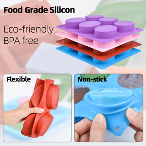 MUYULINS factory custom-made 6-cavity oval mold, LFGB platinum non-stick BPA-free silicone <b>soap</b> mold - Product Image 2