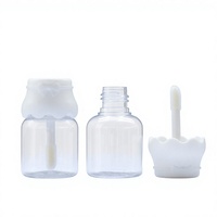 Tube de brillant à lèvres vide Kawaii Wave Flip Cap 14ml en PETG transparent, conteneur cosmétique pour gloss, imprimé UV, faux cils