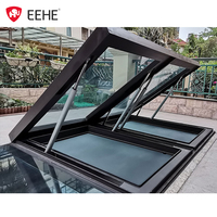 Fenêtre de toit électrique en verre laminé en aluminium à chaîne verticale, protection contre la pluie et le soleil
