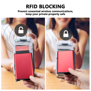 Étui à cartes en métal ultra-fin anti-RFID Casekey, mini porte-cartes en aluminium avec mécanisme pop-up et pince à billets - Product Image 4