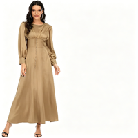 Robe longue élégante, grande taille, de haute qualité, simple et droite pour femmes musulmanes, robe longue tendance pour femmes musulmanes