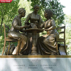Estatua Clásica de Bronce de las Pioneras de los Derechos de la Mujer, Escultura de Dama de Bronce - Product Image 4