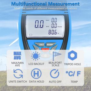 Holdpeak 878 cầm tay cup máy đo gió với la bàn, 360 gió đo không khí kỹ thuật số tốc độ gió Meter - Product Image 4