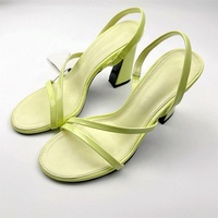 Nouveau miroir mince bande décoration à la mode fille talons hauts tête ronde sangle arrière sandales pour les femmes