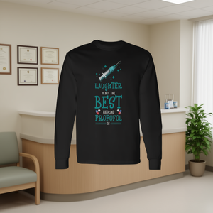 Camiseta de manga larga con la frase: La risa no es el mejor medicamento, el propofol sí. - Product Image 3