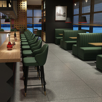Style américain léger luxe café boutique restaurant canapé banquette commercial vintage pub salle à manger chaises ensemble de meubles