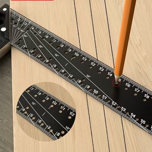 Règle carrée triangulaire à <span class=keywords><strong>30</strong></span>/40 <span class=keywords><strong>degrés</strong></span> en alliage d'aluminium de 45/90 cm à <span class=keywords><strong>angle</strong></span> droit <span class=keywords><strong>30</strong></span> cm règle multifonctionnelle pour le travail du bois - Product Image 3