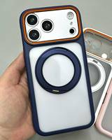 Coque de téléphone simple et élégante en promotion pour iPhone 18 15 16 Pro Max avec support rotatif à 360 degrés pour recharge magnétique sans fil
