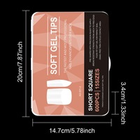 Ensemble de manucure ultra-mince de 600 pièces demi-patch carré patchs pour ongles étendus conception mate amande portant une armure pour les doigts