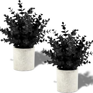 Plantes artificielles transfrontalières Wwyg très vendues : <span class=keywords><strong>Eucalyptus</strong></span> et Romarin en <span class=keywords><strong>pot</strong></span>, écologiques, pots cylindriques en plastique vert de 30 cm - Product Image 3
