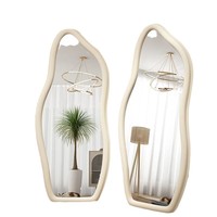 Miroir complet moderne à suspendre au mur pour la maison, la chambre à coucher, le salon, le nuage, le vent crème pour les vêtements.