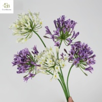 Centre de table artificiel en agapanthus africain, fleurs en soie faites à la main – Réalistes, pour mariage, fête des Mères, décoration intérieure, durables et longue durée