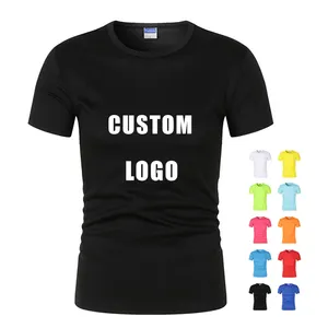 All'ingrosso stampa personalizzata unisex oversize tinta unita tshirt logo personalizzato per gli uomini