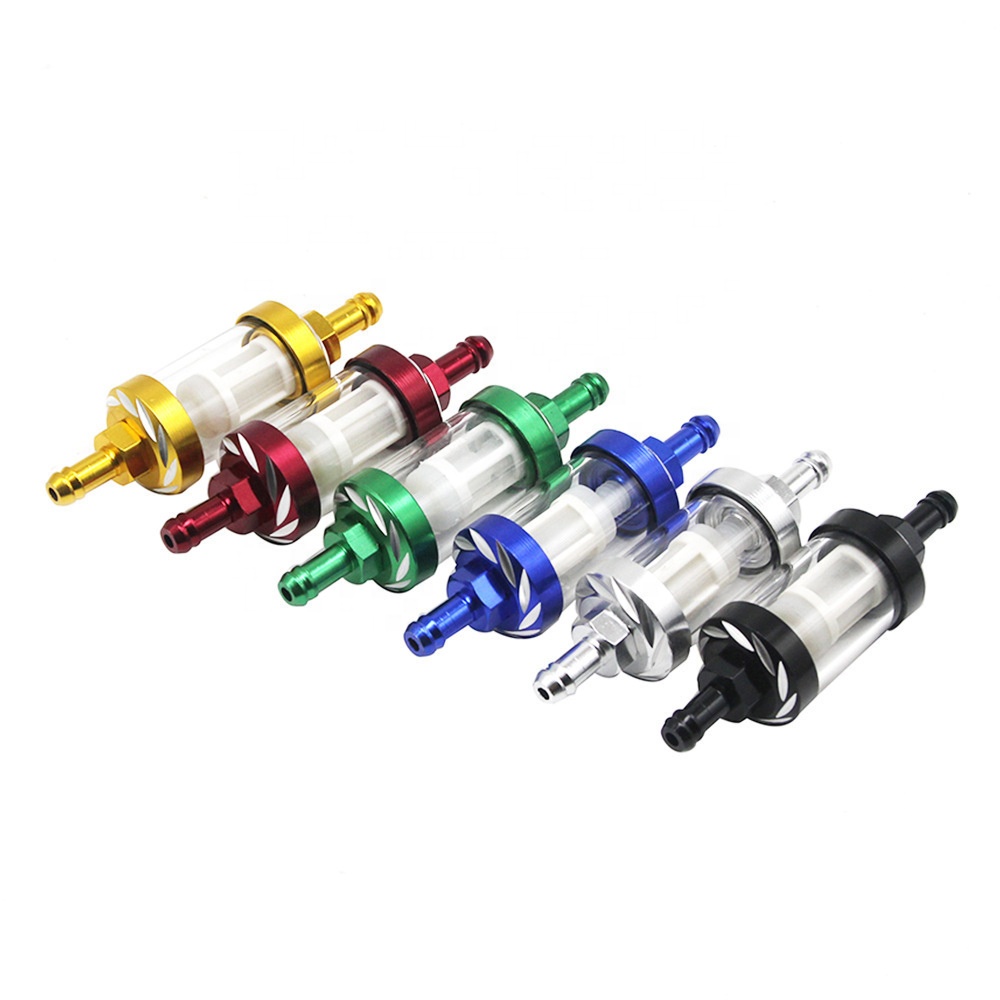 6 colori 8mm Cnc moto benzina Gas macchina filtro olio combustibile filtro olio moto per Atv Dirt Pit Bike Motocross