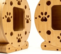 Plaque latérale circulaire en bambou pour niche à chat, avec trous de ventilation multi-pattes, panneau de remplacement détachable pour cachette de chat, à assembler soi-même