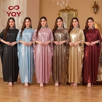 Robe longue d'été grande taille à col rond ornée de strass thermocollés, coupe ample, pour soirée et fête
