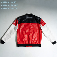 Blouson en cuir zippé pour homme, style motard, avec logo OEM personnalisé, appliqué brodé et patchs, col montant, design Speed Racer