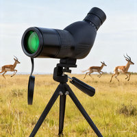 Longue-vue 20-60x50 avec trépied et support pour téléphone, mise au point rapprochée à 10 m pour l'observation des oiseaux