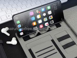 Nouveau carnet A5 à bouton magnétique avec chargeur sans fil, couverture en tissu PVC, idée cadeau d'affaires, coffret cadeau de Noël en cuir - Product Image 4