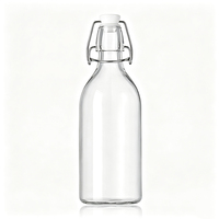 Botol Kaca Transparan dengan Tutup Ayun 100ml 250ml 500ml 750ml dengan Logo Kustom