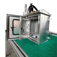 Boîtier électrique extérieur étanche à double porte en acier inoxydable, boîte de distribution en métal brossé avec fenêtre de visualisation