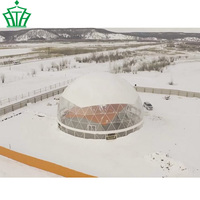 Dôme géodésique de glamping professionnel de 6 m en promotion avec chauffage et isolation en coton pour l'hiver