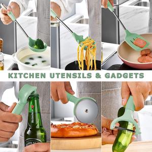 Lot de 15 spatules en acier inoxydable avec poignées Ustensiles de cuisine en silicone antiadhésifs avec support - Product Image 4