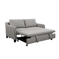 Personnalisé 2 sièges + chaise salon canapé pliable tasse rainure accoudoir canapé-lit en L avec rangement sans fil USB charge
