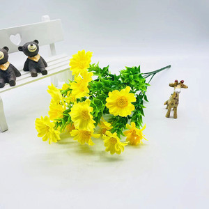 Bouquet de marguerites artificielles Qi Xing, 25 têtes, fleurs en soie réalistes, décoration de mariage et de maison - Product Image 3