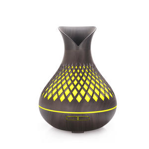 YX-034G Wood Grain Essential Oil Diffuser 500ml Grid Design Quiet <b>Humidifier</b> for Home Use - Product Image 2