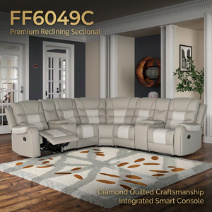Conjunto de Sofá Reclinable en Forma de L Ecológico con Almacenamiento Extensible, Cuero Sintético Duradero, Diseño Moderno para Uso en Hoteles - Product Image 1