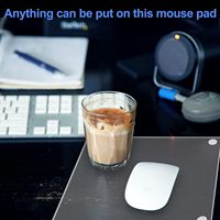 Tapis de souris de jeu chauffant en verre trempé, surface ultra-lisse antidérapante, stock disponible pour suivi optique haute vitesse et faible friction, pour PC Gamer