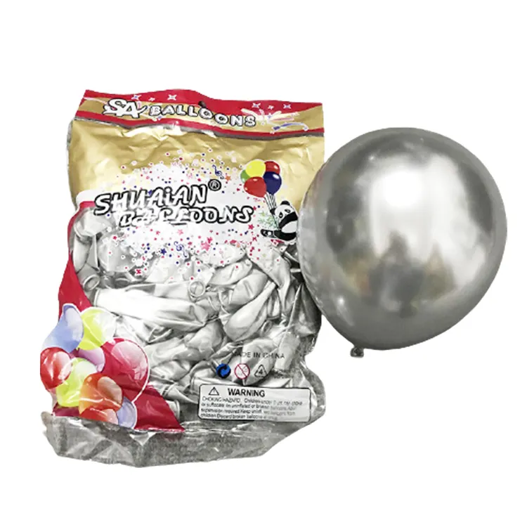 Globos metálicos cromados de látex para fiesta de cumpleaños, globos metálicos de Metal para Festival, venta directa de fábrica
