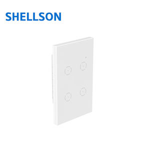 スマートなWifiライトスイッチ2025 WIFI 4ギャングBRウォールタッチスイッチTuyaスマートなアプリ制御 - Product Image 1