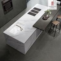 Carreaux de dalle de marbre en porcelaine blanche frittée de grand format de 3200x1600mm pour escaliers