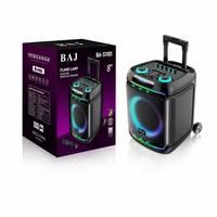 BAJ 40W 8" Enceinte chariot avec effet flamme, Anneau lumineux LED, TWS, USB, TF, FM, AUX, Rechargeable, Nouveau pour AC SCHNITZER X6 E71 SUV -BA-S801