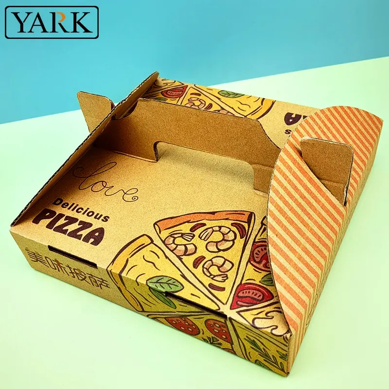 Биоразлагаемая Гофрированная коробка для пиццы с логотипом на заказ, 8 дюймов, упаковочная коробка для пиццы