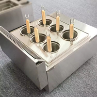 Restaurante Comercial Gás Elétrico 6-Hole Basket Pasta Cooker Instant Automatic Noodle Boiler Cooker Lifting