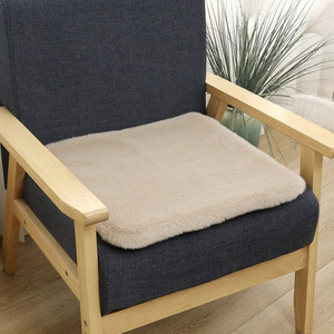 Coussin de siège en fausse fourrure de lapin, carré 45x45cm, coussin de chaise extra doux pour bureau, voiture, utilisation automne-hiver - Product Image 2