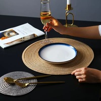 Sous-plat rond en tissu de style nordique, isolant thermique, design moderne simple pour plat à gratin, bol, assiette