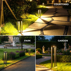 Lampadaire d'extérieur carré moderne, IP65, étanche, en aluminium, LED, pour aménagement paysager, pelouse, villa, jardin, allée, éclairage de voie - Product Image 4