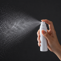 Flacon pulvérisateur vide en PET 150ml 120ml 100ml avec pompe pulvérisatrice noire, décoration couleur personnalisée, OEM ODM, vente en gros