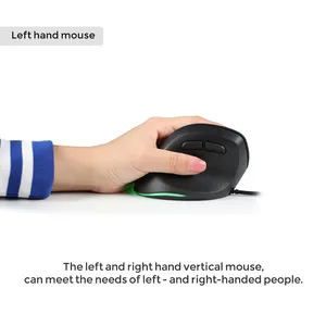 Mouse de mão esquerda ergonômica, mouse vertical de design personalizado, bluetooth 2.4g oem, modo duplo para jogos