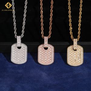 Pendentif en moissanite VVS de qualité supérieure, sortie d'usine, pour homme, style hip-hop, coupe ronde, serti de moissanite, pendentif en argent 925, passe le test diamant GRA - Product Image 5