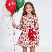Ensemble de Noël pour filles Ruidian, 2 pièces, haut à manches longues et jupe, tissu en nylon, robe de fête pour enfants avec nœud