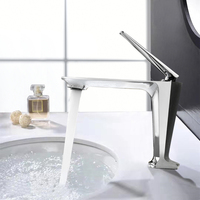 Robinet Mitigeur Monocommande Moderne pour Lavabo, Design Unique, Or Rose, en Laiton, Usage Commercial