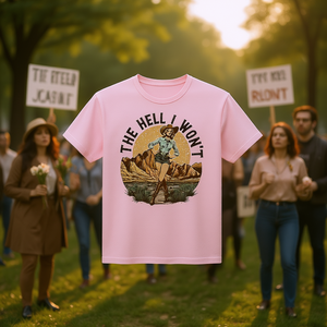 T-shirt da donna The Hell I Won't, girocollo retrò, 100% cotone, stampa casual - Product Image 2