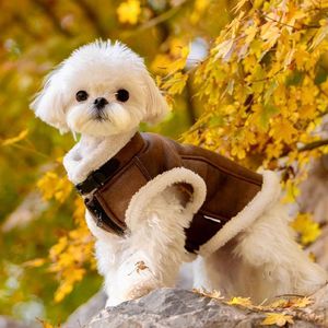 Gilet chaud d'hiver lavable pour chien, coupe-vent, imperméable, doublé polaire, design classique, manteau pour animal de compagnie avec trou pour laisse, col ajustable, petite taille - Product Image 1