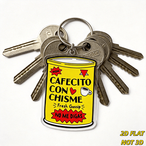 Portachiavi in Acrilico 'Cafecito Con Chisme', Charm Leggero e Divertente a Tema <span class=keywords><strong>Gossip</strong></span> - Product Image 5