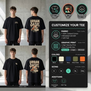 T-Shirt Oversize in Cotone di Alta Qualità, Maglietta con Spalle Scese, Design Semplice per Streetwear, Personalizzabile con Logo, per Uomo - Product Image 4